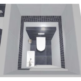 3D vizualizace WC s umývátkem